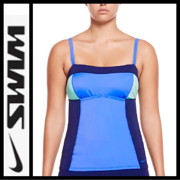 Nike Surge Colorblock Tankini Top - Picture 1 of 6